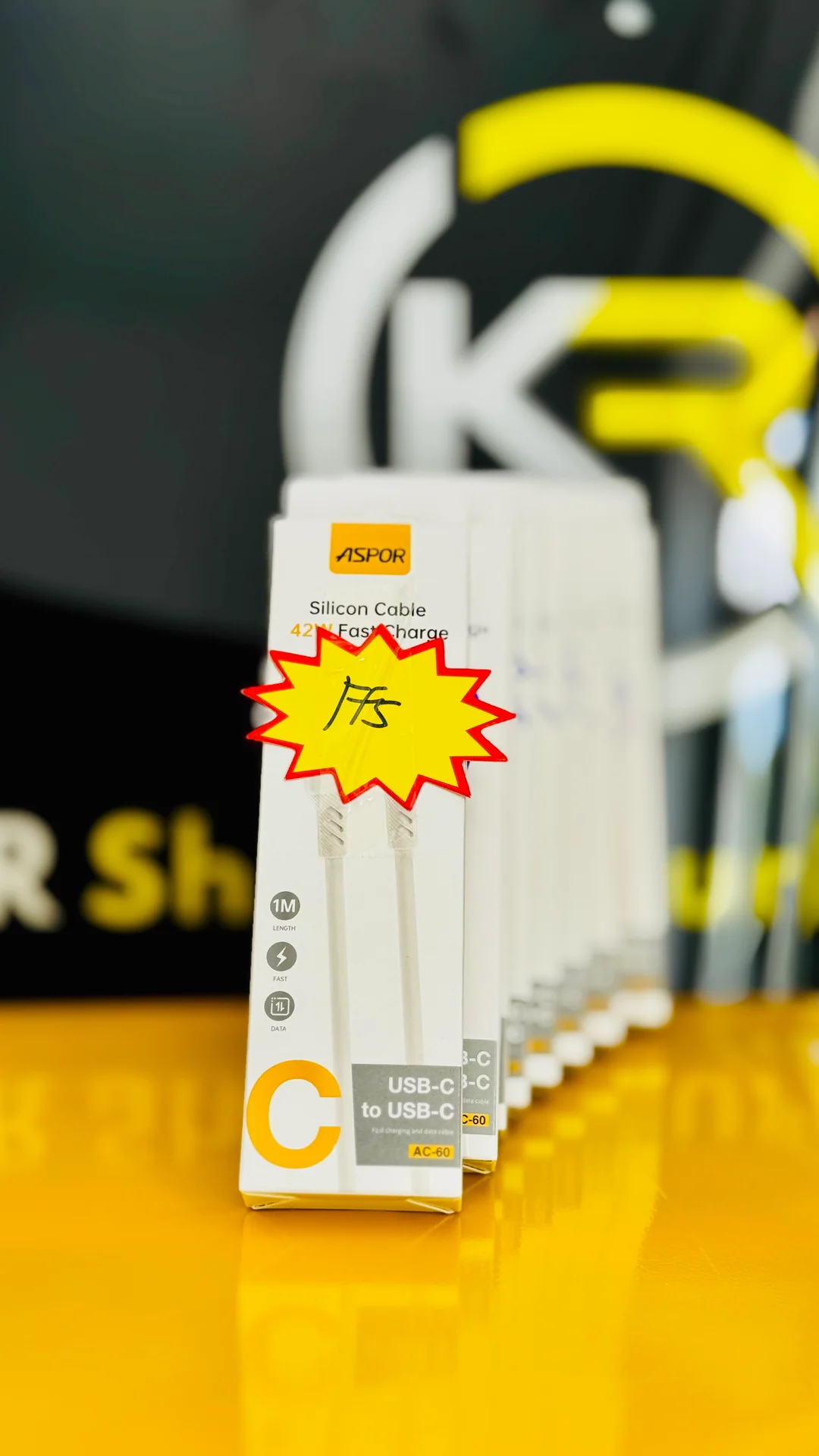 Cable ASPOR type c to type c 42w